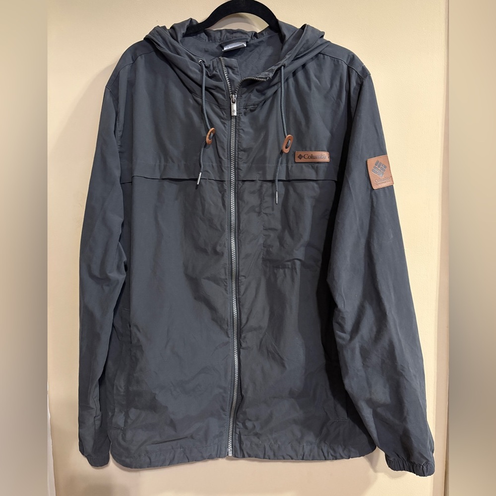 Columbia Wheeler Peak Dark Gray Lightweight Windbreaker Jacket XL